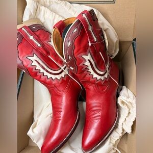 Tecovas Rich red crimson  and Red Leather Boots